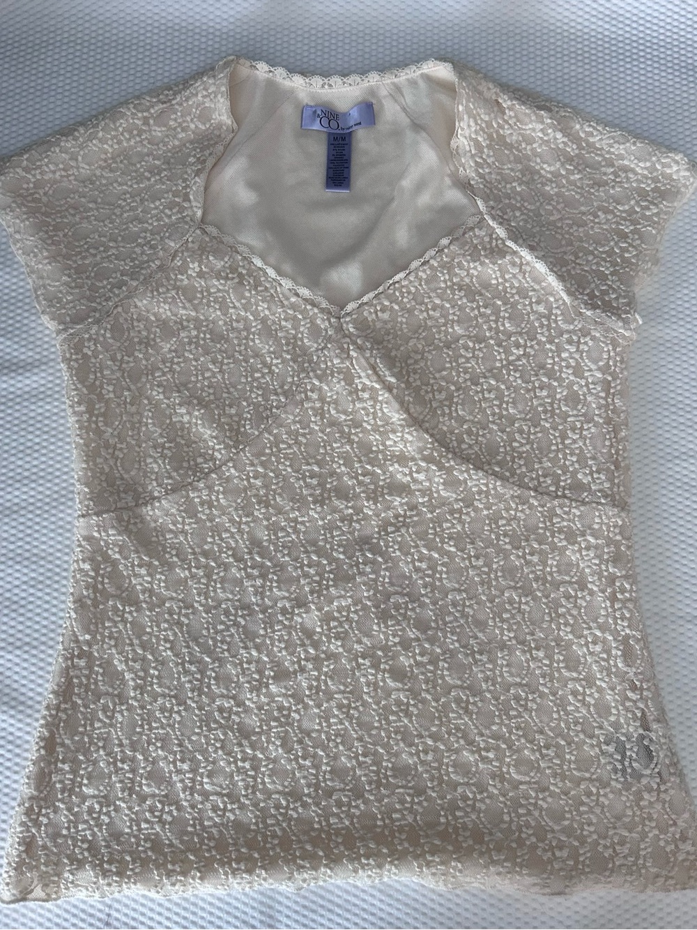 Nine & Co. Sweetheart Neckline Lacy Top